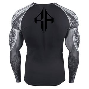 Ropa deportiva de color sólido Sublimación transpirable para hombre Rash Guard Spandex y poliéster Logotipo personalizado de alta calidad para hombre - Product Image 3