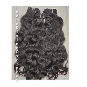 มัดผมธรรมชาติแบบลอนผมอินเดียบริสุทธิ์ยังไม่ผ่านกระบวนการผมปลายหนาปลายผมสำหรับวัดความเงางามแบบนุ่มขายส่ง - Product Image 1