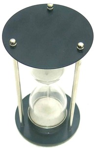 H.M.A Handicrafts <b>Vintage</b> Brass Hourglass Timer with White Sand Nautical Sand <b>Clock</b> Decor - Product Image 5