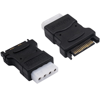 Adaptador SATA macho a Molex hembra, conector adaptador hembra IDE de 15 pines SATA macho a 4 pines se aplica al conector para discos duros