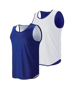 Maillot de basket-ball d'été personnalisé unisexe double face réversible sans manches vêtements de sport respirant chemise grande taille - Product Image 1