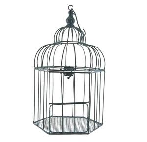 กรงนกโลหะหรูหราแบบแขวนทันสมัยกรงนกเหล็กทนทานสำหรับกลางแจ้งระเบียงสวนตกแต่งบ้านป้อน - Product Image 1