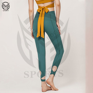 Pantalones de Yoga Transpirables Personalizados para Mujer, Leggings de Color Sólido de Secado Rápido con Bolsillo y Alta Elasticidad - Product Image 4