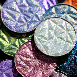 Bedak padat berpigmen tinggi, riasan <span class=keywords><strong>Eyeshadow</strong></span> Glitter holografik metalik krom satu warna - Product Image 6