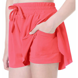 Venta al por mayor verano personalizado pantalones cortos de sudor cordón dos bolsillos laterales mujeres transpirable Casual sólido mujeres bermudas - Product Image 5