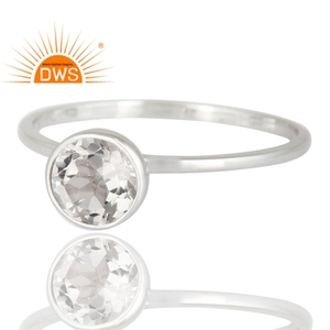 Meilleure vente bague empilable en argent sterling fin en cristal naturel de quartz avec pierres précieuses fabricant de bijoux personnalisés - Product Image 2