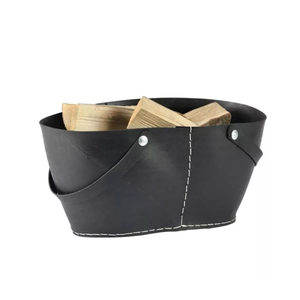 Handcrafted Modern Log <b>Basket</b> Recycled Tire with Handles Pellet Storage <b>Basket</b> for <b>Fireplace</b> Wholesale from Vietnam - Product Image 2