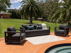 Ensemble de salon d'extérieur moderne en rotin et aluminium pour villa et ferme |   Canapé Lounge Écologique Résistant à l'Eau Horti Club - Product Image 3