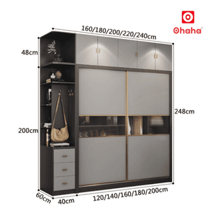Modern engineered <b>wood</b> <b>wardrobe</b> Ohaha - HD035 - Product Image 4