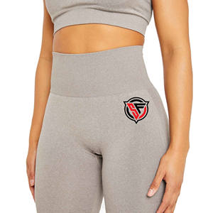 Mallas deportivas de Yoga con realce de cintura alta sin costuras para mujer, pantalones de gimnasio sólidos con estilo de cintura media, mallas informales para Fitness - Product Image 1