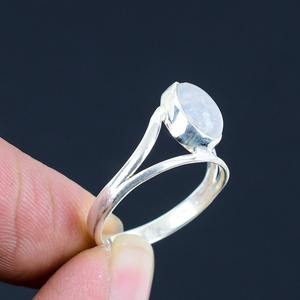 แหวนของขวัญแต่งงานทำด้วยมือเงินสเตอร์ลิงสีฟ้าพลอยมูนสโตนสปินเนอร์โรเดียมชุบคริสมาสต์แหวนสไตล์คลาสสิก925 - Product Image 4