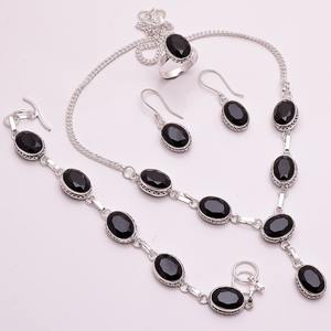 Conjunto de joyas de piedras preciosas de cuarzo cristal natural, conjunto de collar y pulsera, joyería personalizada al por mayor de Plata de Ley 925 - Product Image 3