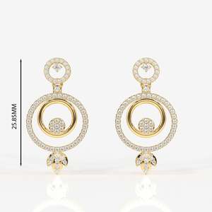 Boucles d'oreilles en or 18 carats serties de diamants de laboratoire Aurelle, bijoux de luxe pour femmes - Product Image 2
