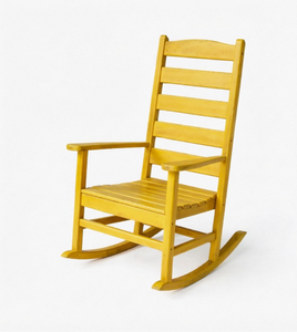 Wood Outdoor <b>Rocking</b> <b>Chair</b> Traditional Solid Back Durable Design for Garden Use - Product Image 1