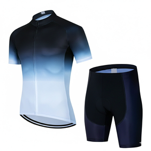 Ensemble de cyclisme personnalisé avec logo, respirant et anti-transpiration, manches courtes et short en nylon/cachemire pour adultes unisexes - Product Image 4