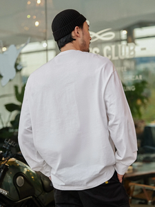 T-shirt unisexe à manches longues, basique, uni, rose et blanc, personnalisable avec impression OEM, pour homme et femme. - Product Image 2