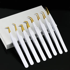 Bulk Stainless Steel 90 Boot Volume Eyelash Extension Tweezers Fine X Boot Curved Classic Isolation Diamond Grip - Product Image 5