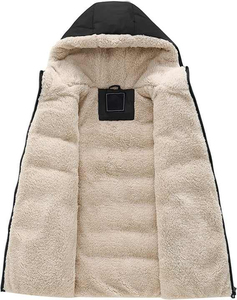 Top corto sin mangas con cremallera de invierno informal de talla grande, chaleco acolchado de lona, transpirable de alta calidad para hombres - Product Image 6