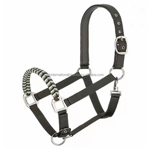 New Custom Design Colorful Hand Braided Pattern Vibrant Colors 100% Nylon Webbing Nylon Horse Halter with Nickel Hardware - Product Image 5