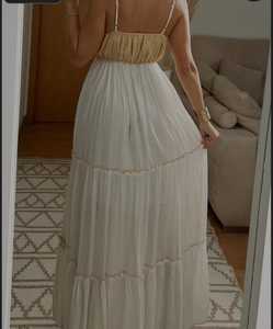 ชุดเดรสยาวสไตล์วินเทจโบโฮสำหรับผู้หญิง เหมาะสำหรับงานแต่งงาน ฤดูร้อน งานปาร์ตี้ลำลอง ลายพิมพ์ เป็นมิตรกับสิ่งแวดล้อม ผ้าฝ้าย 100% แต่งพู่ธรรมชาติ สำหรับฤดูใบไม้ผลิ - Product Image 2