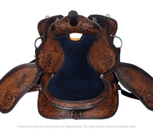 Étriers de selle western en aluminium avec équipement équestre en cuir, accessoires pour chevaux, produit équestre - Product Image 2