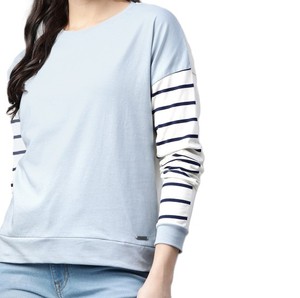 T-shirt décontracté de sport doux et confortable de qualité pour femmes dernière conception avec propre logo pour l'été-couleur de bloc à bas prix - Product Image 1