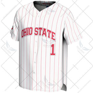 Vente en gros sur mesure Ohio State Buckeyes Maillot de baseball léger de haute qualité-Blanc - Product Image 2