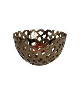 Tazón de Coral de Aluminio, Acabado Antiguo, Tazón de Metal de Aluminio Fundido para Servir Frutas - Product Image 1