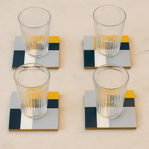 Resin Inlay Luxury Handmade Walnut <b>Coasters</b> Square 10cm Eco-Friendly & <b>Heat</b> Resistant Customizable Color/Size Home & Hotel Use - Product Image 4