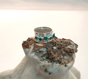 Bague de fiançailles et de mariage en argent sterling 925 avec onyx vert multi-vertiges, sertie clos, style bohème, bijoux fins pour femme, anniversaire - Product Image 3
