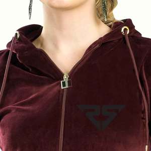 OEM vêtements de sport pour femmes fermeture éclair complète lavage à l'acide survêtement lourd 2 pièces ensembles de jogging logo personnalisé unisexe - Product Image 4