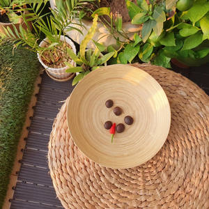 Set de vaisselle ronde en bambou filé assiette de service traiteur plats à manger naturels biodégradables fabriqués au Vietnam - Product Image 5