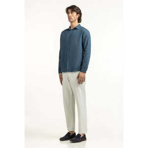 Chemises décontractées pour hommes 100 % coton respirantes et infroissables en popeline tissée à rayures MN-CS-SS25-214 Coupe classique - Product Image 2