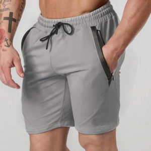 Wholesale Price High Quality Customized Logo Design Gym Fitness 100%Cotton Solid Color Side <b>Zipper</b> Pockets Man <b>Shorts</b> 2022 - Product Image 4
