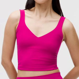 Vente en gros de débardeur d'entraînement de gym et de yoga pour femmes 100% coton vêtements pour femmes haut de yoga avec logo personnalisé - Product Image 3