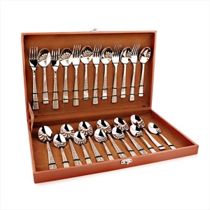 Cubiertos dorados, juego de vajilla, acero inoxidable, tenedor, cuchillo, cucharas, restaurante, boda, respetuoso con el medio ambiente, cubiertos de metal dorado - Product Image 5