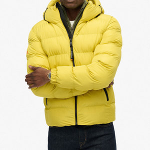 Mens Hooded <b>Yellow</b> Quilted <b>Puffer</b> <b>Jacket</b> Warm Windproof Winter Outerwear Wholesale - Product Image 3