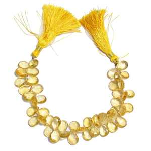 Natural Lemon Quartz Faceted Pear Shape Briolette Loose Gemstone Beads Strands 9x11mm Quartz <b>Stone</b> For Jewelry Making Wholesale - Product Image 6