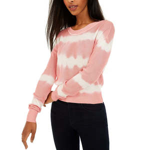 Maglione girocollo rosa tie-dye da donna Crave Fame Juniors, taglia XS - Product Image 1