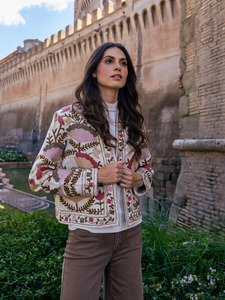 Chaqueta Blusón Bordada Floral 100% Algodón, Estilo Étnico para Primavera Invierno, Transpirable, Antiarrugas, Ecológica, Sin Costuras - Product Image 5
