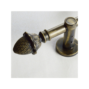 Tige en laiton antique Tige à rideau rainurée en laiton antique avec supports Quincaillerie de fenêtre réglable pour villas - Product Image 6