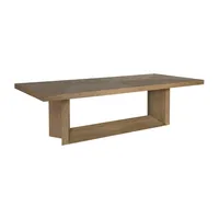Table à manger rectangulaire en bois brun, style farmhouse, pour la cuisine et la salle à manger