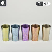 Cangkir Bir Titanium Murni 10oz Tanpa Rasa Logam Dinding Ganda Kelas Makanan Ultraringan Tahan Lama untuk Bar Rumah