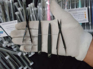 4pcs Set 100% Quality Multi Color Eyebrow Spring Scissors and with 2 Tweezers in <b>Black</b> - Product Image 4