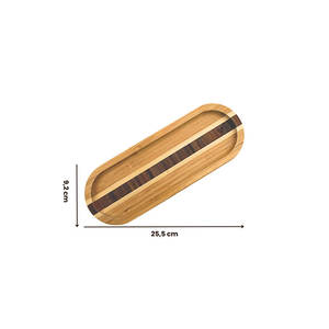 Assiette de service ovale à motif de cœur en bambou, personnalisable pour les fruits, sans BPA, design moderne pour la maison ou l'hôtel, 26 cm - Product Image 1