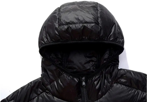 Léger hommes à capuche coton veste automne hiver manteau coupe ample chaud matelassé survêtement grande taille décontracté mode longue eau - Product Image 3