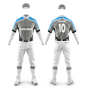 Équipe de sublimation numérique à prix d'usine portez votre propre conception d'impression la plus récente uniforme de baseball sportif de bonne qualité - Product Image 1