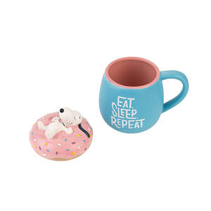 Mug isotherme 3D Snoopy aux cacahuètes, design moderne, compatible lave-vaisselle et micro-ondes, avec motifs 'Eat Sleep Repeat' - Product Image 2