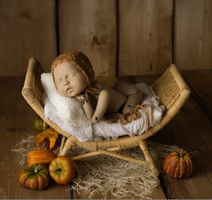 Panier en osier multifonctionnel en forme de cœur pour bébé, tissé en bois, accessoire de photographie pour nouveau-né, 2024 - Product Image 6