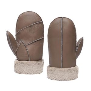 <span class=keywords><strong>Gants</strong></span> d'hiver en peau <span class=keywords><strong>de</strong></span> mouton chauds pour hommes et femmes, style identique, bordure en peluche, <span class=keywords><strong>gants</strong></span> d'hiver en cuir à doigts connectés - Product Image 2